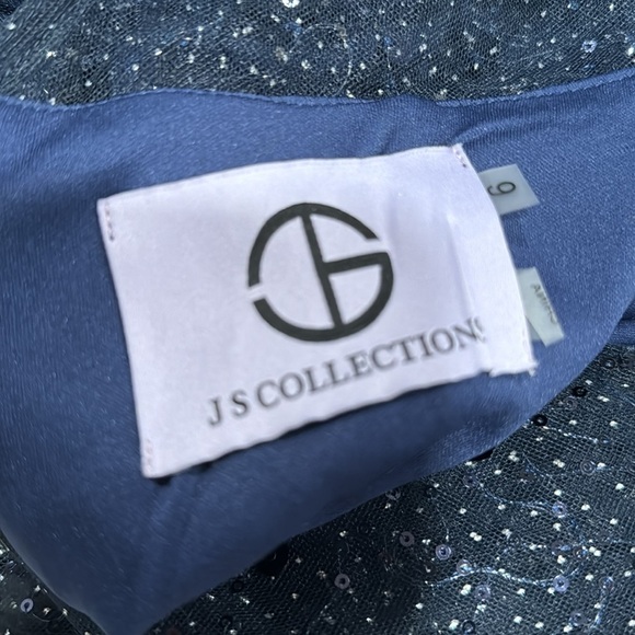 JS Collections Alyssa Sequin Godet Cocktail Dress Navy 6 - Picture 12 of 12
